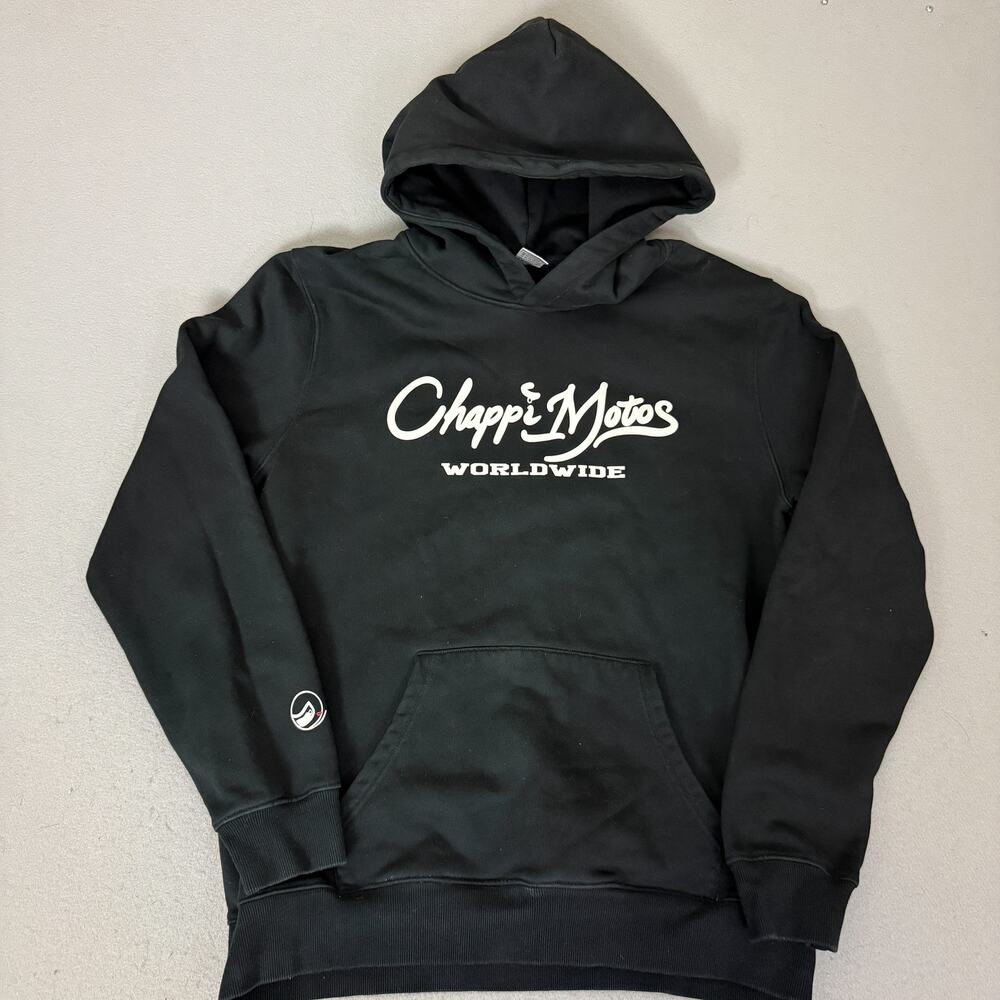 Chappi Motos Worldwide Black Pullover Hoodie Men’s XL Graphic Streetwear